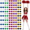 Jerify 150 Pcs Cheerleading Pom Poms Bulk Metallic Foil Cheerleader Pom Poms with Baton Handle Plastic Cheer Pompom Cheering Hand Flowers for Sports Squads Dance Party Basketball (Colorful) view 1