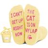 Cat Gifts for Kids - Novelty Yellow Fuzzy Cat Socks for Big Girls, Funny Gifts for Girls 7-9 Years view 1