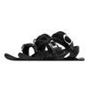 UNISTRENGH Mini Ski Skates Portable Short Ice Skates for Snow, Short Mini Skating Ski Shoes Free Size Short Snowskates Snowblades Skiboards (Black (EU32-38)) view 1