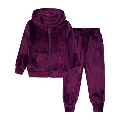 MYGBCPJS Boys Girls 2 Pcs Velour Tracksuit Sweat Suit Kids Long Sleeve Zip Up Hoodie + Elastic Waist Sweat Pants Clothes Set