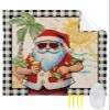 Beach Blanket Oversized Extra Large Merry Christmas Santa Summer Beach Xmas Decor 118" X 108",Waterproof Sandproof Beach Blanket 1-7 Adults Lightweight Durable for Travel Camping Hiking Picnic view 1