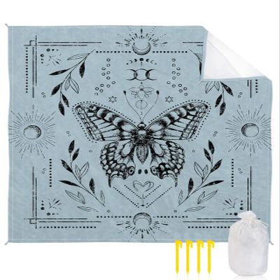 SODIKA Beach Blanket Oversized Extra Large Vintage Butterfly 83" X 80",Waterproof Sandproof Beach Blanket 1-7 Adults Lightweight Durable for Travel Camping Hiking Picnic