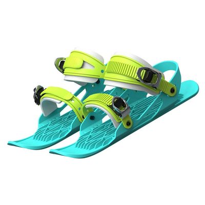 UNISTRENGH Mini Ski Skates Portable Short Ice Skates for Snow, Short Mini Skating Ski Shoes Free Size Short Snowskates Snowblades Skiboards (Blue (EU32-38))