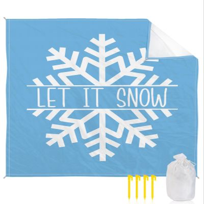 SODIKA Beach Blanket Oversized Merry Christmas Tree Xmas Decor Snowflake Hello Winter 95" X 80",Waterproof Sandproof Beach Blanket 1-7 Adults Lightweight Durable for Travel Camping Hiking Picnic