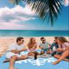 SODIKA Beach Blanket Oversized Merry Christmas Tree Xmas Decor Snowflake Hello Winter 95" X 80",Waterproof Sandproof Beach Blanket 1-7 Adults Lightweight Durable for Travel Camping Hiking Picnic view 3