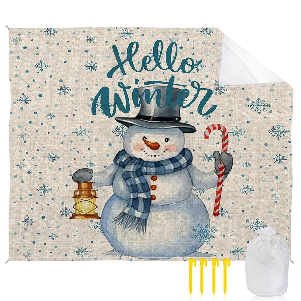 SODIKA Beach Blanket Oversized Extra Large Christmas Snowman Xmas 95" X 80",Waterproof Sandproof Beach Blanket 1-7 Adults Lightweight Durable for Travel Camping Hiking Picnic
