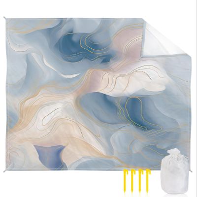 SODIKA Beach Blanket Oversized Extra Large Marble 83" X 80",Waterproof Sandproof Beach Blanket 1-7 Adults Lightweight Durable for Travel Camping Hiking Picnic