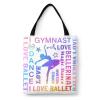YUKILUKA Gymnast Girl Ballet Dance Canvas Tote Bag Aesthetic for Women, Cute Reusable Cloth Hand Bags for School Shopping Beach Grocery view 1