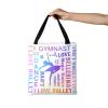 YUKILUKA Gymnast Girl Ballet Dance Canvas Tote Bag Aesthetic for Women, Cute Reusable Cloth Hand Bags for School Shopping Beach Grocery view 2