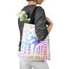YUKILUKA Gymnast Girl Ballet Dance Canvas Tote Bag Aesthetic for Women, Cute Reusable Cloth Hand Bags for School Shopping Beach Grocery view 3