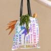 YUKILUKA Gymnast Girl Ballet Dance Canvas Tote Bag Aesthetic for Women, Cute Reusable Cloth Hand Bags for School Shopping Beach Grocery view 4