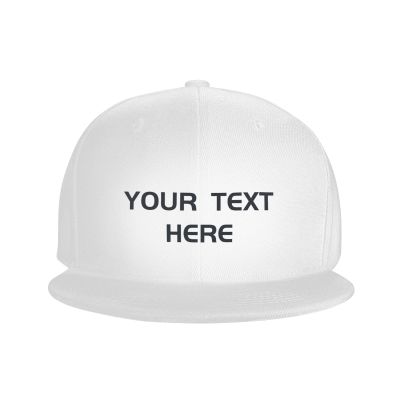 Custom Flat Bill Trucker Hats Personalized Text Logo Photo Adjustable Snapback Caps for Men Women Baseball Cap White