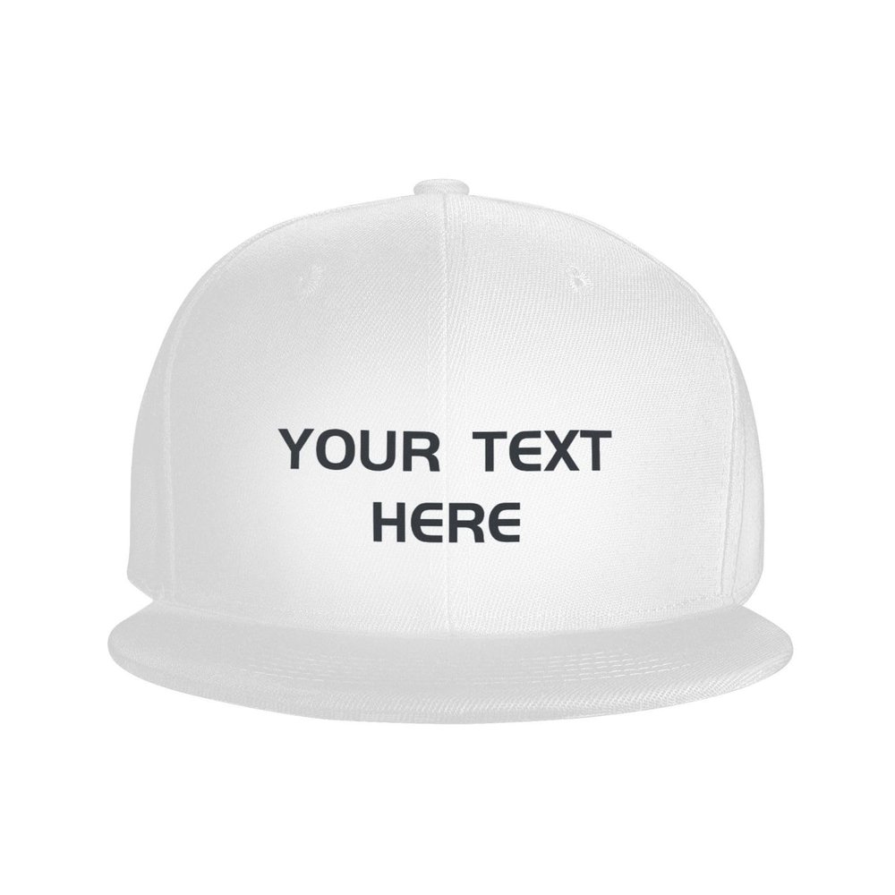 Custom Flat Bill Trucker Hats Personalized Text Logo Photo Adjustable Snapback Caps for Men Women Baseball Cap White