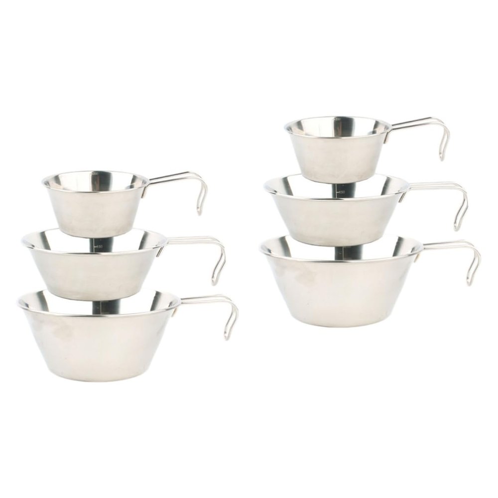 6 Pcs Outdoor Stainless Steel Folding Bowl Stainless Steel Camping cookware Stainless Steel Dinner Plates Outdoor Cooking Stove Backpacking Meal Bowl Camping Backpack BBQ Cooker/1441