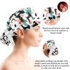 Doberman Dog Leaves Scrub Cap, Adjustable Working Cap with Button, Bouffant Caps with Bow Hair Scrunchy view 3