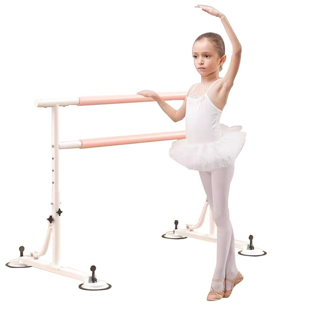 Ballet Barre Mobile Steel Ballet Barre with Adjustable Height and Comfortable Handle, Strong Suction Cups and Locks (Size : 2M/6.6FT)