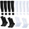 Cuffbow 4 Set Men's Grip Soccer Socks Anti Slip Pads Shin Guard Sleeves Shin Guard Straps for Football with Grip Pads(Black, White) view 1