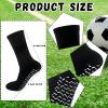 Cuffbow 4 Set Men's Grip Soccer Socks Anti Slip Pads Shin Guard Sleeves Shin Guard Straps for Football with Grip Pads(Black, White) view 2