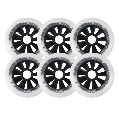 6 Pack 90mm/100mm/110mm Inline Skate Wheels, 85A Roller Skate Wheels for Roller Blade Wheel Replacement, Roller Blade Skating Wheels,White,100mm