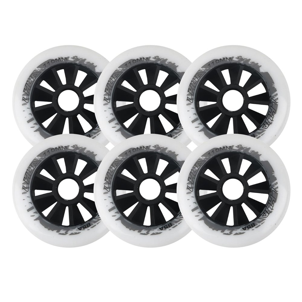 6 Pack 90mm/100mm/110mm Inline Skate Wheels, 85A Roller Skate Wheels for Roller Blade Wheel Replacement, Roller Blade Skating Wheels,White,100mm