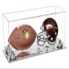 Better Display Cases Acrylic Mini - Miniature (not Full Size) Football and Helmet Display Case with Clear Case, Silver Risers and Mirror Base (B46/A019) view 1