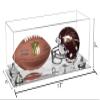 Better Display Cases Acrylic Mini - Miniature (not Full Size) Football and Helmet Display Case with Clear Case, Silver Risers and Mirror Base (B46/A019) view 2