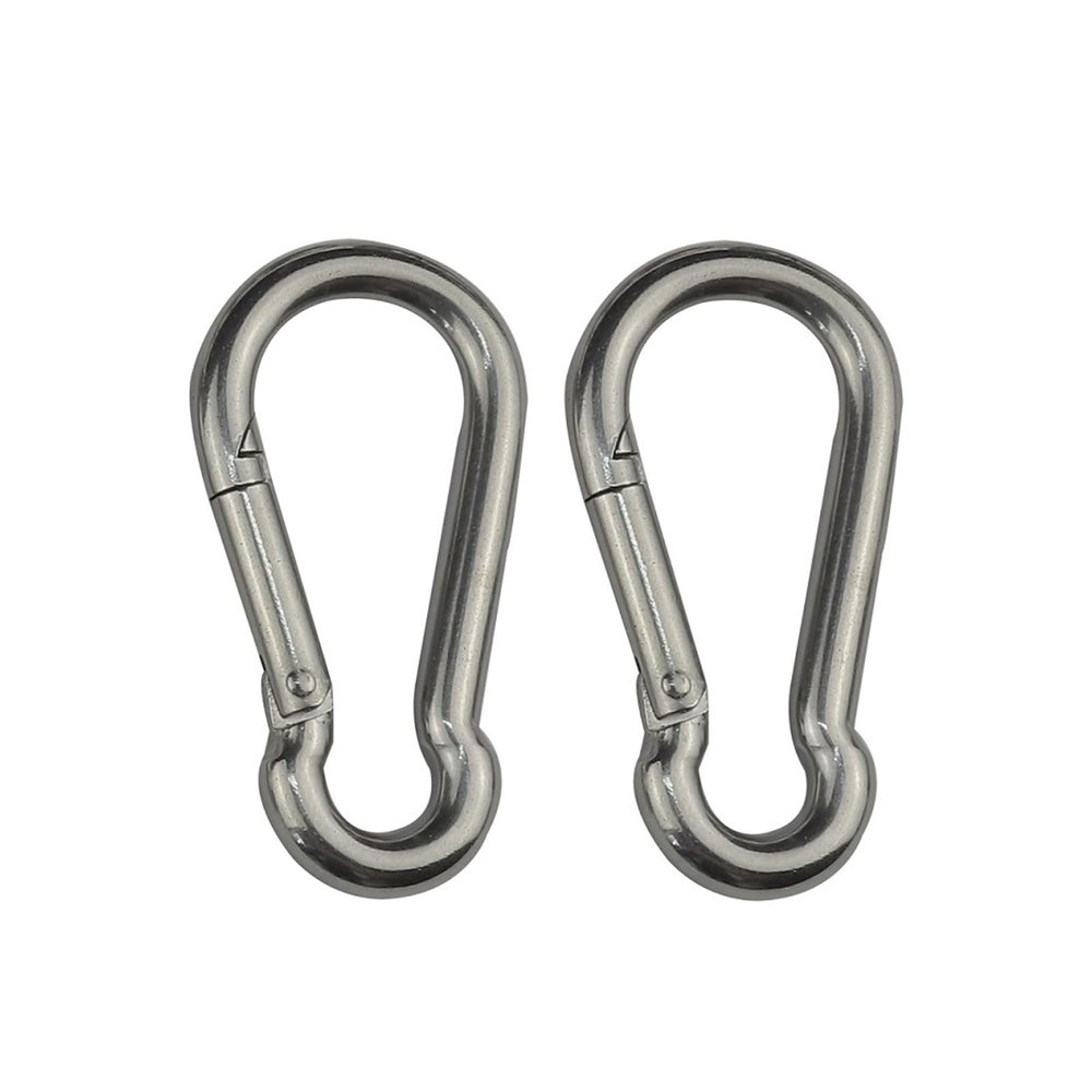 BREAKA 2pcs Silver Carabiner Hook Marine Stainless Steel 70mm Length Large Heavy Duty Stainles Carabiner