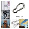 BREAKA 2pcs Silver Carabiner Hook Marine Stainless Steel 70mm Length Large Heavy Duty Stainles Carabiner view 4