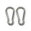 BREAKA 2pcs Silver Carabiner Hook Marine Stainless Steel 50mm 60mm 70mm 80mm Length Large Heavy Duty Stainles Carabiner