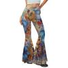 TODIYADDU Blue Sunflower Flared Yoga Pants for Women Buttery Soft Leggings High Waisted Tummy Control Butt Lifting Bootcut Pants for Workout Yoga Pilates Daily Trendy Sweatpants Gifts, S view 2