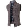 Autumn Winter Casual Sweater Vest Zip Up Cardigan Vest Plus Velour Padded Sleeveless Jumper 8816 Blue-Gray 4XL view 4