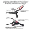 Mountain bike Hydraulic Disc Brake Set 4-Pistons Bilateral Brake Hydraulic Brake Left Front 800mm Right Rear 1400mm Brake Hose Aluminum Brake Lever With 160mm Rotors ( Color : Red , Size : Left front view 3