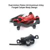 Mountain bike Hydraulic Disc Brake Set 4-Pistons Bilateral Brake Hydraulic Brake Left Front 800mm Right Rear 1400mm Brake Hose Aluminum Brake Lever With 160mm Rotors ( Color : Red , Size : Left front view 4