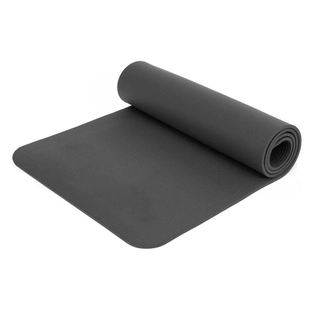 72x24x0 4in Versatile Yoga Pilates Mat, Extra Thick Black Exercise Mat, Portable NBR Exercise Mat NBR Fitness Mat with Easy Roll Up Design for Pilates, Yoga, and More
