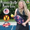 BeeJos Hawaiian Collection: Premium Slip-On Pickleball Paddle Cover-Fits Standard Size Paddles-Zipperless (Paddle not Included) (Purple Flowers) view 2