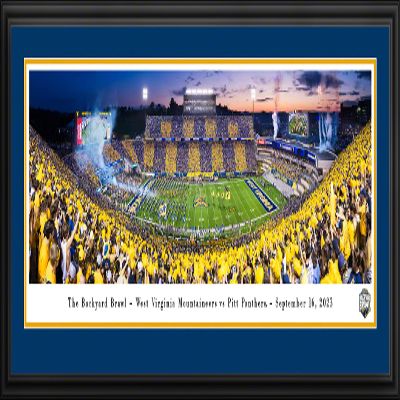 2023 Backyard Brawl, Pitt vs West Virginia - 44x18-inch Double Mat, Deluxe Framed Picture by Blakeway Panoramas