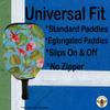 BeeJos Hawaiian Collection: Premium Slip-On Pickleball Paddle Cover-Fits Standard Size Paddles-Zipperless (Paddle not Included) (Light Blue Flowers) view 3