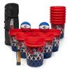 Battle Buckets  Giant Yard Pong and Basketball Game with 12 Buckets, 2 Balls, Carrying Bag, and Air Pump  Outdoor Game for Lawn, Backyard, Beach, and Parties view 1