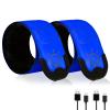 TRAYIU LED Safety Wristband Lights - Rechargeable Light Up Arm Ankle Band Kids Magic Slap Glow Bracelets Reflective Belt High Visibility for Night Cycling Walking Joggers Running Gear view 1