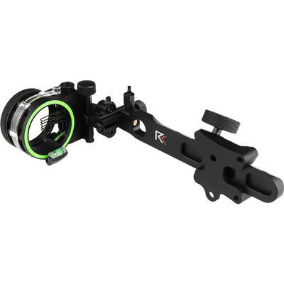 RL-3 Five Pin Dovetail Bow Sight - .019 Fiber Pin with 1st & 2nd Axis Adjustments and Enclosed Fiber Optic Ring - Black - Right Handed