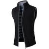 Autumn Winter Casual Sweater Vest Zip Up Cardigan Vest Plus Velour Padded Sleeveless Jumper 8816 Blue-Gray L view 2