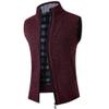 Autumn Winter Casual Sweater Vest Zip Up Cardigan Vest Plus Velour Padded Sleeveless Jumper 8816 Blue-Gray L view 3
