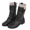 Ladmiple Cowgirl Boots Square Toe Women Pink Women's Military Combat Boots Mid Calf Side Zipper Low Heel Motorcycle Riding Biker Boots Winter Western Dress Ankle Booties 2024 view 1