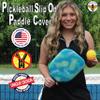 BeeJos Hawaiian Collection: Premium Slip-On Pickleball Paddle Cover-Fits Standard Size Paddles-Zipperless (Paddle not Included) (Green Pineapples) view 2
