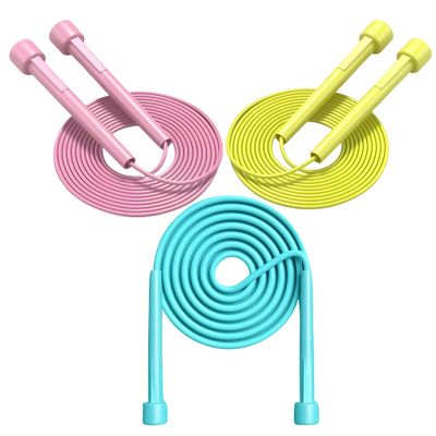 3-Pack Set - Lightweight, Tangle-Free, Adjustable PVC Rope - Jump Rope for Kids 8-12, Beginners, and Adults