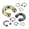 18-00GA PVD Plated G23 Implant Grade Titanium Internally Threaded Ball Ends Circular Horseshoe Barbell (4mm (6GA), Black) view 2