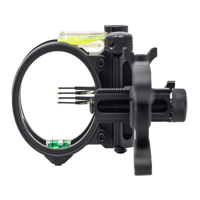 Redline RL-4 Four Pin Bow Sight - .019 Fiber Pin with Windage Adjustments and Enclosed Fiber Hub - Black - Right Handed