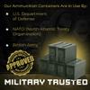 50 Cal Ammo Can M2A1 - Steel Ammo Boxes for Storage, Air Tight & Waterproof Metal Box for Ammunition Rounds or Underground Storage Container, Military Spec Certified Utility Dry Ammo Box + Sealed Lid view 3