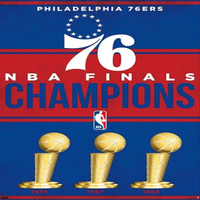 Trends International NBA Philadelphia 76ers - Champions 23 Wall Poster, 22.4L x 14.7W, Premium Unframed Version