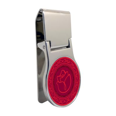 Alpha Gamma Delta Officially Licensed Money Clip - Premium Round Stainless Steel Design for Greek Life, Sorority Sisters, Alumni, and College Students - Slim Front Pocket Carry (Alpha Gamma Delta # 6)